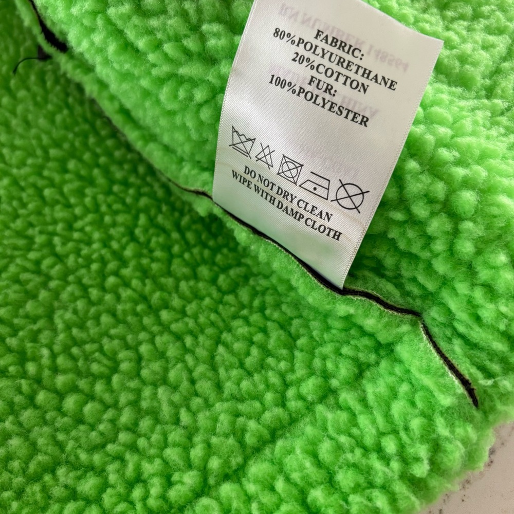 AKIRA Label La Vida Lime Crime Pleather Sherpa Coat Faux Leather Neon 💚 Size XL - Picture 11 of 16